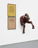 Jean-Michel Alberola, La Joconde, 1985, bronze with patina and printed text on paper
