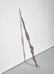 Jim Lambie, Psychedelic Soul Stick, 2000, bamboo, thread, paper and wire