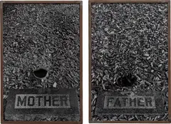 Les Tombes 'Mother, Father' by Sophie Calle, 1990, gelatin silver print mounted on aluminium, in artist's frame, in 2 parts, sold Dec 2018