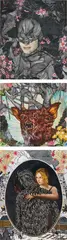 Steven Tabbutt, Three works: (i) The Genesis (ii) Sub-Creation (iii) Trees Breathe Here, 2008, i) acrylic, graphite and paper collage on digital print ii) acrylic and graphite on digital print iii) acrylic, graphite and paper collage on digital print