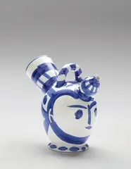 Pichet à glace (Ice Pitcher) by Pablo Picasso, 1952, White earthenware pitcher, painted in blue with glaze, sold Jan 2018
