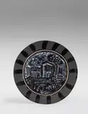 Paysage (Landscape) by Pablo Picasso, 1953, White earthenware round dish, painted in colours with partial brushed glaze, sold Jan 2018