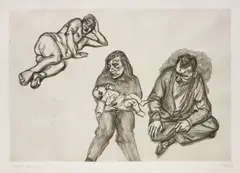 Four Figures by Lucian Freud, 1991, Etching printed with tone, on Somerset Satin paper, with full margins, sold Jan 2018
