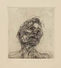 Frank Auerbach, Lucian Freud , from Six Etchings of Heads, 1981, Etching, on Arches paper, with full margins