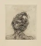 Frank Auerbach, Lucian Freud , from Six Etchings of Heads, 1981, Etching, on Arches paper, with full margins