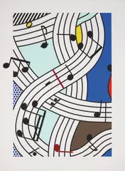 Roy Lichtenstein, Composition I, 1996, Screenprint in colours, on Lana Lanaquarelle Watercolour paper, with full margins
