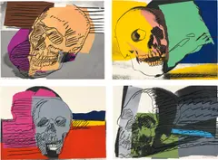 Andy Warhol, Skulls, 1976, colour screenprint on Strathmore Bristol paper