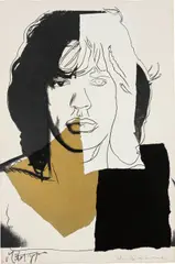 Mick Jagger by Andy Warhol, 1975, Screenprint in colours, on Arches Aquarelle (Rough) paper, the full sheet, sold Jan 2018