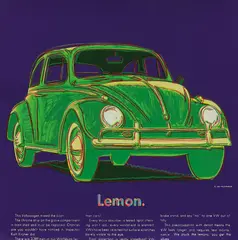 Volkswagen , from Ads by Andy Warhol, 1985, Screenprint in colours, on Lenox Museum Board, the full sheet, sold Jan 2018