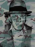 Joseph Beuys in Memoriam , from For Joseph Beuys by Andy Warhol, 1986, Screenprint in colours, on Arches 88 paper, the full sheet, sold Jan 2018