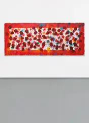 Howard Hodgkin, As Time Goes By (red), 2009, Aquatint in colours, with carborundum and hand-painting, on five hand torn sheets of Moulin de Gué paper, the full sheets