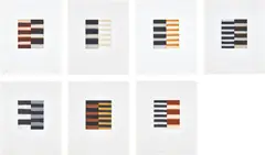 Seven Mirrors by Sean Scully, 1997, The complete set of seven diptych etching and aquatints with spitbite and sugarlift in colours, on Somerset paper, with , sold Jan 2018