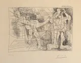 Pablo Picasso, Couple , from La Magie Quotidienne (Daily Magic), 1968, Etching, on parchment paper watermarked LB , with full margins