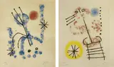 Joan Miró, Feuilles éparses (Scattered Leaves): two plates, 1957, Two etching and aquatints in colours, on BFK Rives paper, with full margins