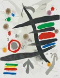 Les Perseides: one plate by Joan Miró, 1970, Lithograph in colours, on Japon nacré paper, the full sheet, sold Jan 2018