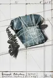 Wrapped Telephone, Project, from 12 years of Galeria Joan Prats by Christo & Jeanne-Claude, 1988, Lithograph with collage of transparent polyethylene, twine, and staples, with hand-colouring in grease pencil and paint,, sold Jan 2018