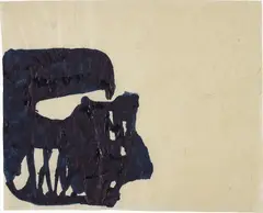 Untitled (Indigo) by Suzan Frecon, 2010, Watercolour drawing in indigo, on handmade paper, the full sheet, sold Jan 2018