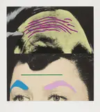 John Baldessari, Raised Eyebrows/Furrowed Foreheads: Two Foreheads (One Green), 2009, Screenprint in colours, on wove paper, with full margins