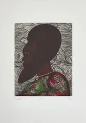 Regal by Chris Ofili, 2004, Lithograph in colours, with screenprint in luminous ink, on Colorplan paper, with full margins, sold Jan 2018