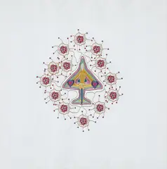 Grayson Perry, Love Plane, 2000, Embroidery in colours, on silver duchess satin