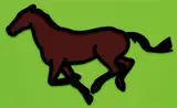 Galloping Horse 3 by Julian Opie, 2013, Acrylic box panel with inlaid and overlaid components in colours, sold Jan 2018