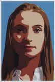 Elena Rolling Her Eyes by Julian Opie, 2015, Lenticular acrylic panel comprised of four colour inkjets printed directly onto 20 lpi lenticular animating lenses, back, sold Jan 2018