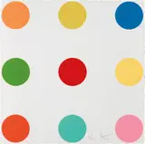 Glycine Cresol Red by Damien Hirst, 2011, Woodcut in colours, on Somerset paper, the full sheet, sold Jan 2018