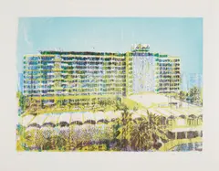 Enoc Perez, Hotel La Concha, 2005, Aquatint in colours, on Somerset paper, with full margins