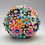 Plush Flowerball by Takashi Murakami, 2008, Polyester and cotton spherical multiple in colours with acrylic boa and polyurethane, sold Jan 2018