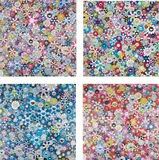 Shangri-La Blue ; Shangri-La Pink ; Bouquet of Love ; and Shangri-La Shangri-La Shangri-La by Takashi Murakami, 2012; and 2016, Four offset lithographs in colours, on smooth wove paper, the full sheets, sold Jan 2018