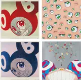 And then and then and then and then and then ; Jelly fish eyes ; And then and then and then and then and then ; and DOB flower by Takashi Murakami, 2001, Four offset lithographs in colours, on smooth wove paper, the full sheets, sold Jan 2018