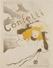 Confetti by Henri de Toulouse-Lautrec, 1894, Brush, spatter and crayon lithograph in colours, on thin wove paper, the full sheet, sold Jun 2018