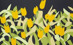 Yellow Tulips by Alex Katz, 2014, Screenprint in colours, on museum board, the full sheet, sold Jun 2018