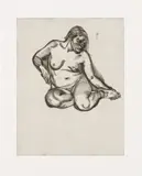 Lucian Freud, Girl Holding Her Foot, 1985, Etching, on Somerset Satin paper, with full margins