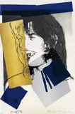 Mick Jagger by Andy Warhol, 1975, Screenprint in colours, on Arches Aquarelle (Rough) paper, the full sheet,, sold Jun 2018