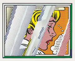 Roy Lichtenstein, Reflections on Girl, from Reflections Series, 1990, Lithograph, screenprint and relief in colours with metallized PVC collage and embossing, on Somerset paper, with full margins