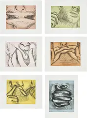 Soft Ground Etching Series by Bruce Nauman, 2007, The complete series of six soft-ground etchings, on Somerset paper, with full margins, offered Jun 2018