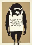 Laugh Now by Banksy, 2005, Screenprint in colours, on buff wove paper, the full sheet, sold Jun 2018