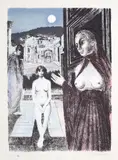 Paul Delvaux, La Reine de Saba (The Queen of Sheba), 1982, Screenprint in colours, on Japon nacré paper, with full margins