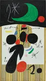 Intérieur et nuit (Interior and Night) by Joan Miró, 1969, Lithograph in colours, on textured wallpaper, the full sheet, sold Jun 2018