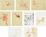 Joseph Beuys, Trace 1, 1974, The complete set of nine lithographs in colours, on white wove or grey-green laid papers, with full margins