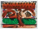 Howard Hodgkin, DH in Hollywood, 1979-85, Soft-ground etching in colours, with hand-colouring in watercolour and oil pastel, on BFK mould-made paper, with full margins