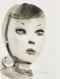 Marlene Dumas, Barbie (with pearl necklace), 1997, Lithograph in colours, on wove paper, the full sheet