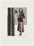 Richard Hamilton, Patricia Knight I (coloured), 1982, Lift-ground aquatint, scraper and burnisher with unique hand-colouring in acrylic, on Rives paper, with full margins