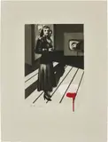 Richard Hamilton, Patricia Knight III (coloured), 1982, Soft-ground, lift-ground and step-bite aquatint, scraper and burnisher with unique hand-colouring in acrylic and enamel paint, on grey Rives paper, with full margins
