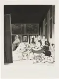Richard Hamilton, Picasso's Meninas, from Hommage à Picasso, 1973, Hard-ground, soft-ground, and stipple etching, with roulette, open-bite and lift-ground aquatint, drypoint and burnishing, on Rives BFK paper, with full margins,