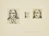 Richard Hamilton, Three Studies of Bloom, 1949/73, Soft-ground etching; gravure; and roulette (three plates), on Hosho Japanese paper, with full margins