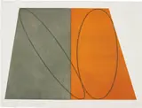 Robert Mangold, III, from Plane/Figure Series, Folded, 1992-93, Soft-ground etching and aquatint in colours, on Arches Aquarelle Watercolour paper with central fold (as issued), with full margins
