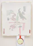 Robert Rauschenberg, Trunk, from 7 Characters, 1982, Unique collage in colours with pulp relief, on handmade Xuan paper laminated with silk and edged with gold-leaf, with mirror and silk medallion