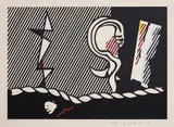 Roy Lichtenstein, Figures with Rope, from Surrealist Series, 1978, Lithograph in colours, on Arches 88 paper, with full margins